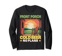 Front Porch Cold Beer No Plans Backroad Relaxed Long Sleeve T-Shirt