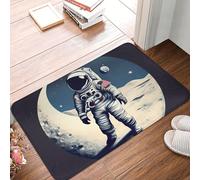 Front Porch Rug Astronaut On The Moon High Absorbent Entrance Non Slip Mat Low Profile Kitchen Front Door Welcome Mat 40X60Cm
