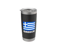 Front Print Gr lag Ellas Hellas Greece Patriot Hellenic Stainless Steel Insulated Tumbler