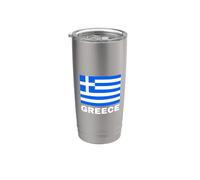 Front Print Gr lag Ellas Hellas Greece Patriot Hellenic Stainless Steel Insulated Tumbler