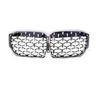 Front Radiator Grille Chrome Black Diamonds Style Front Upper Grilles For X5 G05 2019 2020 2021 2022 2023 Glossy Single Line Grill(Diamond Silver)