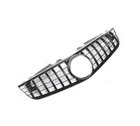 Front Radiator Grille Compatible With Benz For SL Class R230 2010 2011 2012 Vertical Bar Front Grille Mesh ABS Replacement Upgrade Look Glossy Black