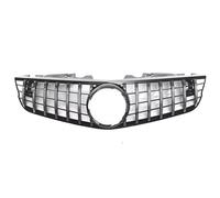 Front Radiator Grille Compatible With Benz For SL Class R230 2010 2011 2012 Vertical Bar Front Grille Mesh ABS Replacement Upgrade Look Glossy Black