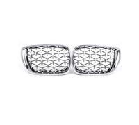Front Radiator Grille Frills For BMW 3 Series 2002-2005 E46 4-Door 320i 325i 325xi 330i 330xi Double Slats Black Grill Grille Front Kidney(Chrome Net 4D02-05)