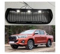 Front Radiator Grille Replacement for Hilux For Revo Rocco GR 2018 2019 2020 Modified LED Car Grills Racing Grill Front Bumper Mesh Honeycomb Style Grille Trims Front Grille(Amber LED)(White LED)