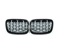 Front Radiator Grilles 1 Pair For 2 Series F45 228i 220i 235i 2014-2018 Car Front Bumper Kidney Grilles Chrome Diamond Meteor Style Front Bumper Grille(Silver and Black)
