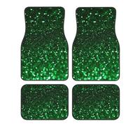 Front Rear Automotive Floor Mats Green Sequin Sparkle Car Foot Mat Set Of 4 Pieces,Waterproof Foot Mat Four-Piece Set,Anti-Slip Easy To Clean Universal Car Mats,For Suv,Sedans,Truck