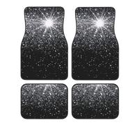 Front Rear Automotive Floor Mats Shiny Silver Glitter Car Foot Mat Set Of 4 Pieces,Waterproof Foot Mat Four-Piece Set,Anti-Slip Easy To Clean Universal Car Mats,For Suv,Sedans,Truck