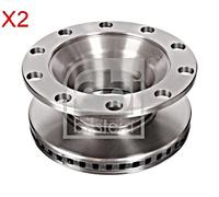 Front Rear Brake Disc x2 Pcs FEBI Fits RENAULT VOLVO D-Serie Midlum T 20704422