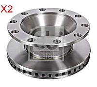 Front Rear Brake Disc x2 Pcs FEBI Fits RENAULT VOLVO D-Serie Midlum T 20763234