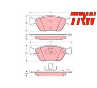 FRONT / REAR BRAKE PADS SET LEFT & RIGHT SIDE GDB1406 TRW I