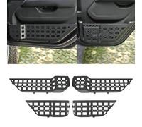 Front Rear Door Pocket Storage Box Compatible with Jeep Wrangler JL JLU 4XE 2018-2024 & Gladiator JT 2020-2024 Rubicon Sport Sahara Interior Door Storage Organizer Molle Panels（Not Fit Power Seats）