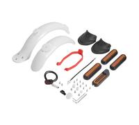 Front Rear Fender For Xi-aomi M365/Pro Electric Scooter With Taillight Brake Light With Mudguard Fishtail Shape Retaining Water(White set A)