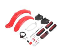 Front Rear Fender For Xi-aomi M365/Pro Electric Scooter With Taillight Brake Light With Mudguard Fishtail Shape Retaining Water(Red set B)