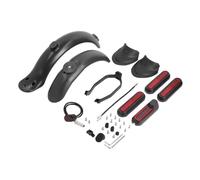 Front Rear Fender For Xi-aomi M365/Pro Electric Scooter With Taillight Brake Light With Mudguard Fishtail Shape Retaining Water(Black set B)