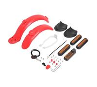 Front Rear Fender For Xi-aomi M365/Pro Electric Scooter With Taillight Brake Light With Mudguard Fishtail Shape Retaining Water(Red set A)