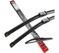 Front & Rear Kit of Aero Flat Windscreen Wiper Blades ADR52-822|Hq10A