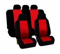 (Front+Rear Red) Universal Car Full Seat Covers Protector Cushion Front Rear Truck SUV Van