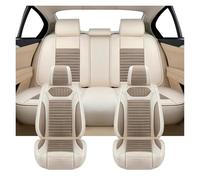 Front Rear Seat Protectors For A5 A6 C5 C6 C7 Q2 Q3 Q5 Q7 Luxury Interior Accessories Universal Flax Car Seat Cover(SetBeige1)