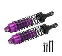 Front Rear Shock Absorbers Aluminum Alloy Shock Absorber for JLB 1/10 Car Truck Series Reduce Vibration Body with Thread High Elasticity Replacement Part (Purple)