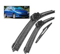 Front + Rear Wiper Blades Set for Peugeot 206 Hatchback 2001-2006 26"+16"+14", Windshield Brushes Windscreen Window Water Wash Snow-Proof Ice-Resistant Frame