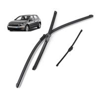 Front + Rear Wiper Blades Set for Volkswagen Golf 5 MK5 2005-2009 24”+19”+13”, Windshield Brushes Windscreen Window Water Wash Snow-Proof Ice-Resistant Frame