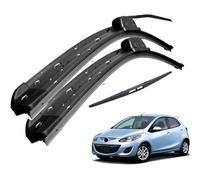 Front & Rear Wiper Blades Set Kit For Mazda2 2 Demio DE 2007-2014 Windscreen Windshield Window 24"+14"+14 Clean the windshield