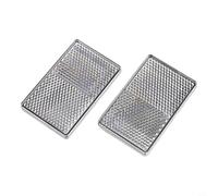 Front Reflective er for Electric Scooters, 2-Pack, Rectangular Plastic Decal, Enhanced Low-Light Visibility, Sleek Silver Finish for Urban Commuting