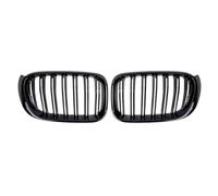 Front Ribbed Grill For BMW For X3 F25 2014-2017 Facelift Car Front Grill Chrome Diamond Grille Double Line Racing(Double-Glossy Black)
