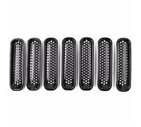 Front Ribbed Grill For Jeep For Wrangler For JK 2007-2018 Front Grill Insert Grille Cover Mesh Inserts Headlight Frame(Type 2)
