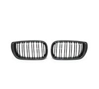 Front Ribs Grill 1Pair Car Front Kidney Grills Gloss Black Double Slat Hood Grill For BMW 3 Series E46 2002-2005 Racing Grille(Carbon Look)