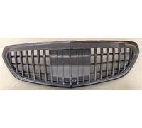 Front Ribs Grill Car Styling Middle Grille For Mercedes For Benz E-Class W212 2014-2015 Modified Silver Black Front Bumper Center Grille(Black)