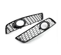 Front Ribs Grill For A3 8P 2009-2013 1Pair Front Bumper Grille Car Honeycomb Mesh Grille Cover(Glossy Black)