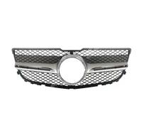 Front Ribs Grill Front Racing Bumper Grille For Mercedes For Benz X204 GLK Class 2013 2014 2015 Upper Facelift Grill Diamond GTR AMG(Silvery A)