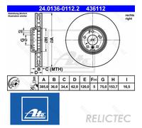 Front Right Brake Disc BMW:E71 E72,F15,E70,F16 F86,F16,X6,X5 34116782068