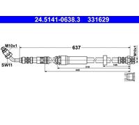 FRONT RIGHT BRAKE HOSE FITS: AUDI A4 B9 1.4 TFSI/2.0 TFSI/2.0 TFSI QUATTRO/2.