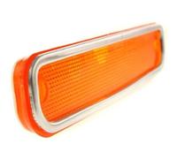 Front Right Passenger OR Driver side Side Reflector Parking Light Marker Lamp Replacement for 1973-1980 Chevy Blazer Suburban GMC Jimmy Pickup Orange Lens Silver Chrome Trim Plastic GM2550108 6270434