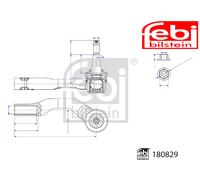 FRONT RIGHT TIE ROD ARM MOUNTING 180829 FEBI BILSTEIN I