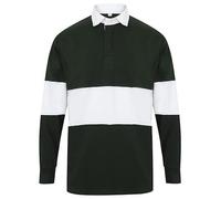 Front Row Adults Unisex Panelled Tag Free Rugby Shirt Navy/White M