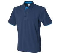 Front Row Contrast Piqué Polo Shirt Men’s Cotton Stylish Casual