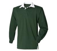Front Row FR001 Plain Cotton Original Long Sleeve Rugby Shirt No Logo S-3XL