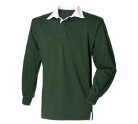 Front Row FR001 Plain Cotton Original Long Sleeve Rugby Shirt No Logo S-3XL
