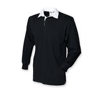 Front Row L/Slv Rugby Shirt in Black Size XL