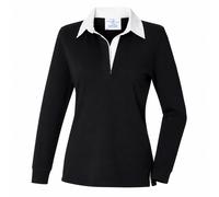 Front Row Ladies Classic Cotton Rugby Shirt BLUE or BLACK XS-4XL