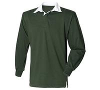 Front Row Long Sleeve Original Rugby Shirt Colour:Bottle Green Size:L
