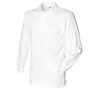 Front Row Long sleeve plain rugby shirt White/ White XL
