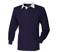Front Row Long Sleeve Traditional Plain Rugby Shirt (FR100)-Casual Cotton Shirt