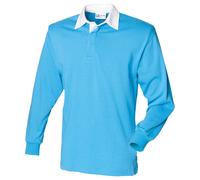 Front Row Long Sleeve Traditional Plain Rugby Shirt (FR100)-Casual Cotton Shirt