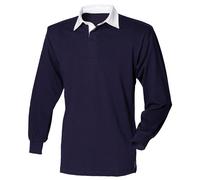 Front Row Long Sleeve Traditional Plain Rugby Shirt (FR100)-Casual Cotton Shirt