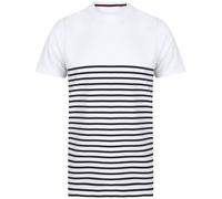 Front Row Men's Breton Striped T-Shirt in Off-White | Size: XL FRONT ROW Off-White XL